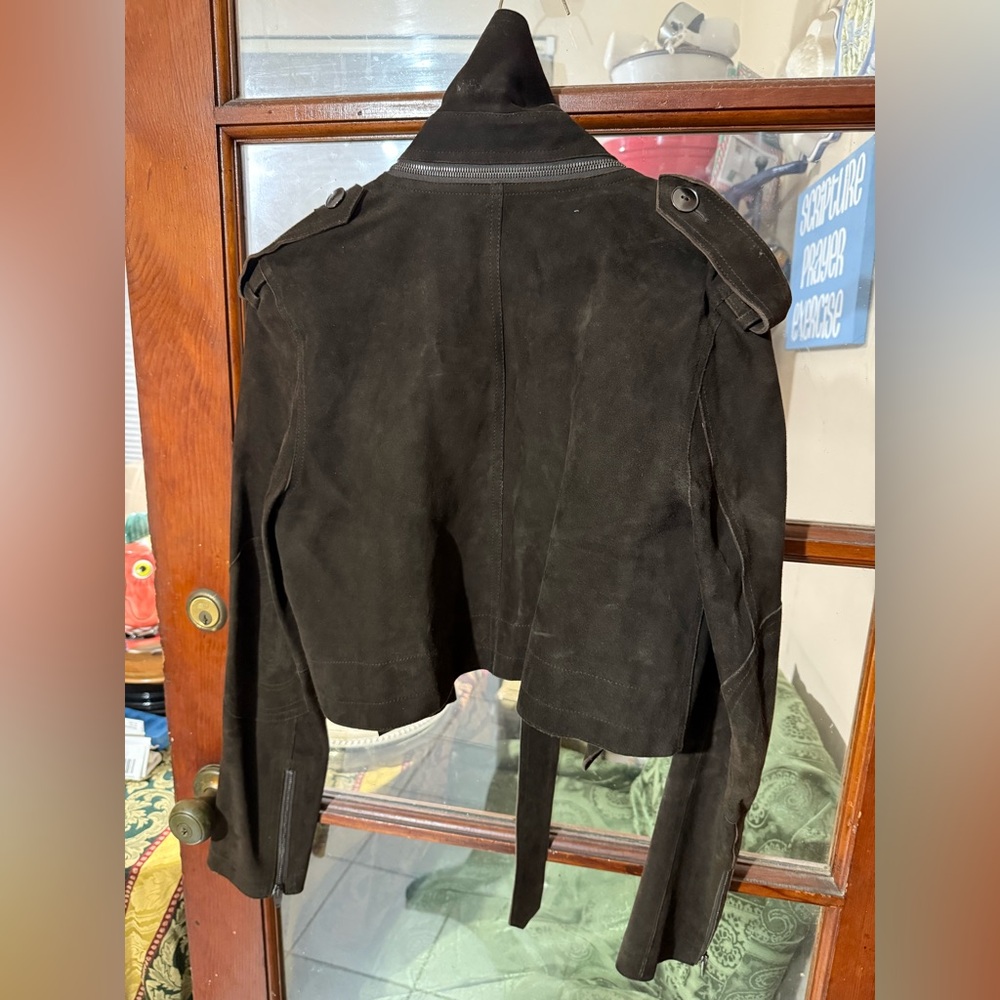Alexander Wang Aviator Suede Jacket Brown Size S - Picture 7 of 11